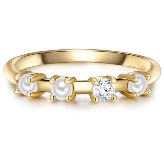 Glanzstücke München Ring Zilver 999 zilver Zirkonia Geelgoud 17.75 mm / maat 56