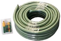 Gerimport Set de tuyau d'arrosage - avec raccords et pulvérisateur réglable - 15 mètre - arrosage de jardin