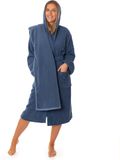 Lavea® Sauna Set Badjas Dames & Heren met Handdoek 80x200 cm – 100% Katoen, Zacht & Sterk Absorberend – Met Capuchon en Ceintuur – OEKO-TEX – Set Badjas XL + Sauna Handdoek – Navy Blauw