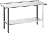 VEVOR Gasto Werktafel 1524 X 610 X 894 mm, Roestvrijstalen Tafel met 2 Niveaus