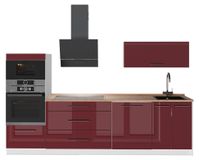Vicco Cuisine "Fame-Line", Bordeaux Haute brillance/Blanc, 280cm