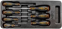 NEO Tools Jeu de tournevis - Tournevis cruciforme - 7 pièces - Magnétique - Manche bi-matière