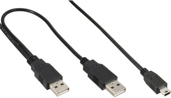 InLine Mini USB 2.0 Y-kabel - 1.5m - Zwart