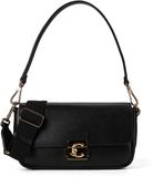 Coccinelle Leren schoudertas handtas C-Me Handbag Grained Leather Noir zwart