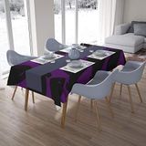Bonamaison Tafelkleed, Anti-Mold, Sneldrogend, Waterdicht, 100% Polyester Tafellaken, Paars, zwart, 140 x 200 Cm - Ontworpen en Vervaardigd in Turkije