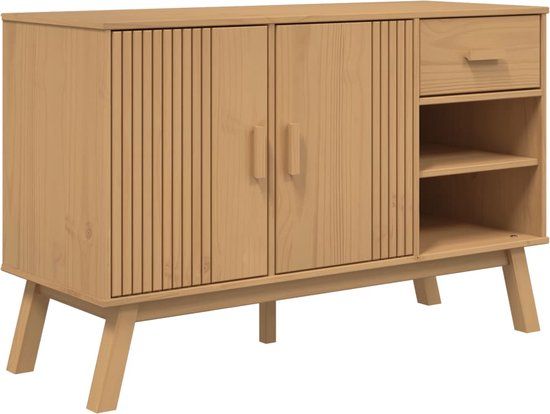 vidaXL Dressoir OLDEN 114x43x73,5 cm massief grenenhout bruin