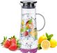 Karaf sans marque, 1,5 litre, carafe en verre, carafe avec couvercle en acier inoxydable en forme de pétale (carafe en verre)