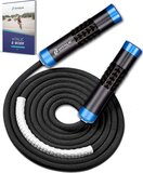 VITALIC Speedrope Sport Springtouw - Verstelbaar - Zwart/Blauw - Incl. Trainingsschema