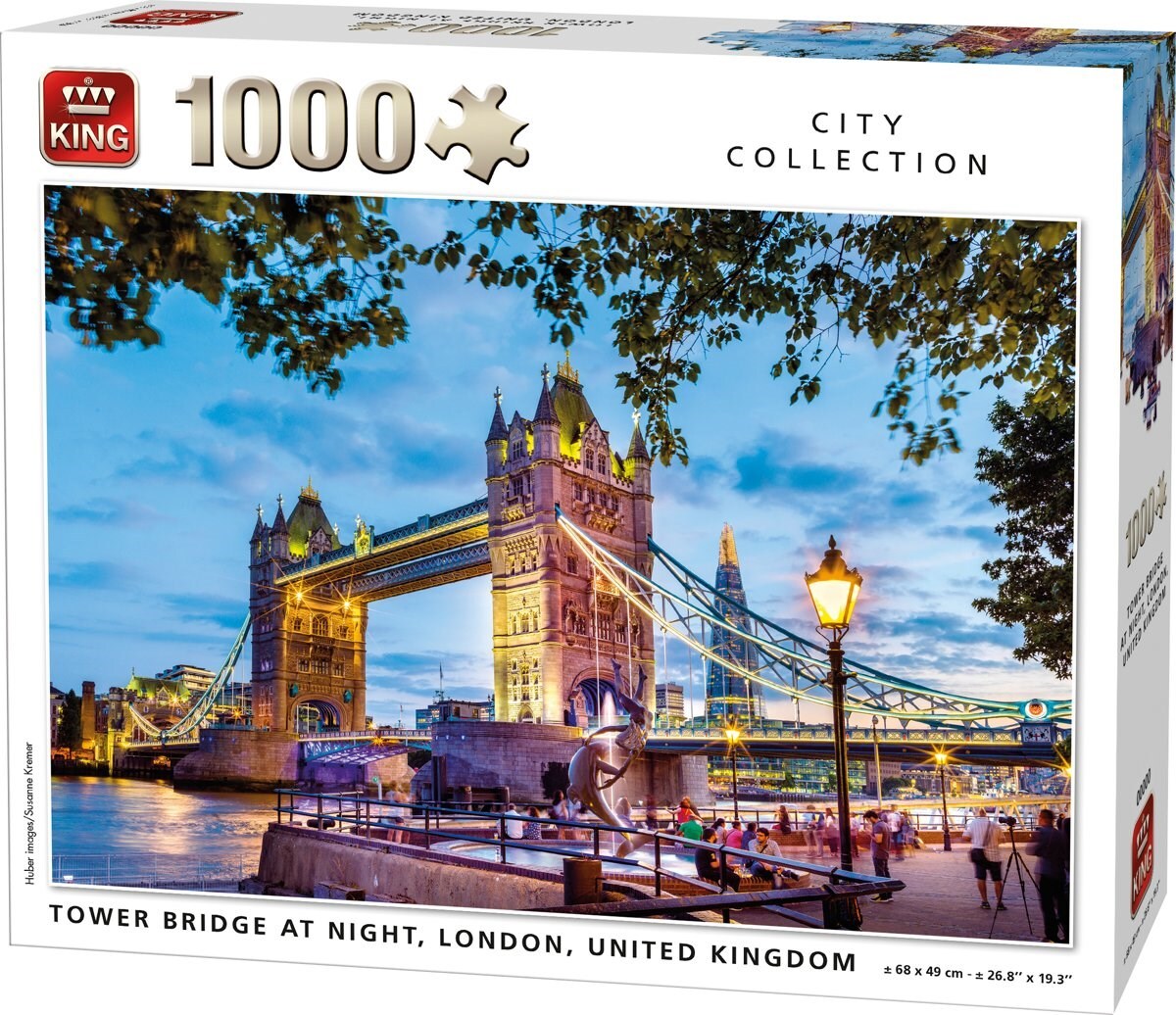 King International Puzzel 1000 Stukjes 68 x 49 cm Tower Bridge Londen Legpuzzel Steden Volwassenen