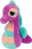 Suki Gifts Pluche Zeepaardje Knuffeldier - Cute Eyes - Paars/Blauw - 21 cm