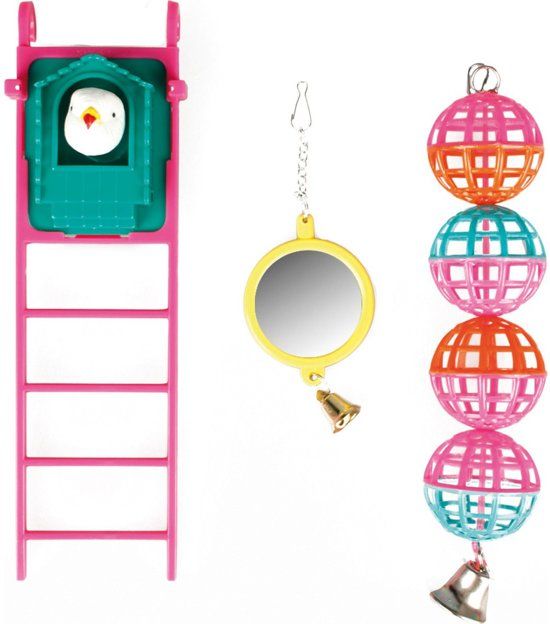 FLAMINGO - Vogelspeelgoed kooihanger - Willekeurig - 8 - 20 cm
