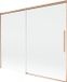 Mexen Rox badscherm 2-delig schuifbaar 190 x 150 cm, transparant, geborsteld koper