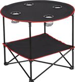 Merkloos / Sans marque Wan GmbH Hittebestendige Campingtafel - Klaptafel - 2 Lagen - Inclusief Draagtas - Zwart - 72x72x61 cm