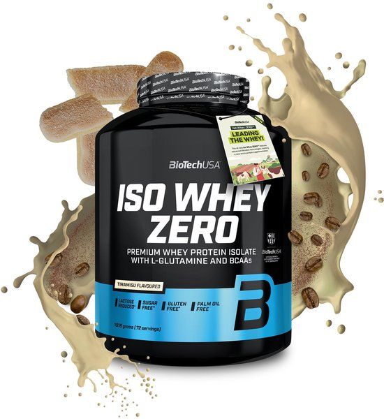 BioTechUSA Iso Whey Zero | Premium wei-eiwitisolaat | Grasgevoerd | Enzymvrij | Suiker- en glutenvrij, 1816 g, Tiramisu