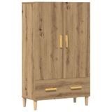 vidaXL Hoge kast 70x31x115 cm bewerkt hout artisanaal eikenkleur