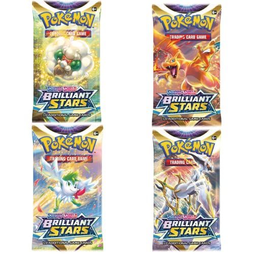 Pokemon kaarten Zwaard en Schild - 4x Brilliant Stars Booster Pack - Engelse kaarten