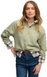 Superdry Essential Logo Embroidered Sweatshirt Met Halve Rits Groen L Vrouw