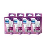Philips LED Classic E27-lamp, 60 W, A60, 6500 K koud wit licht, mat glas, set van 4