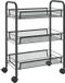 vidaXL Keukentrolley - 3-laags - 46x26x64 cm - Zwart