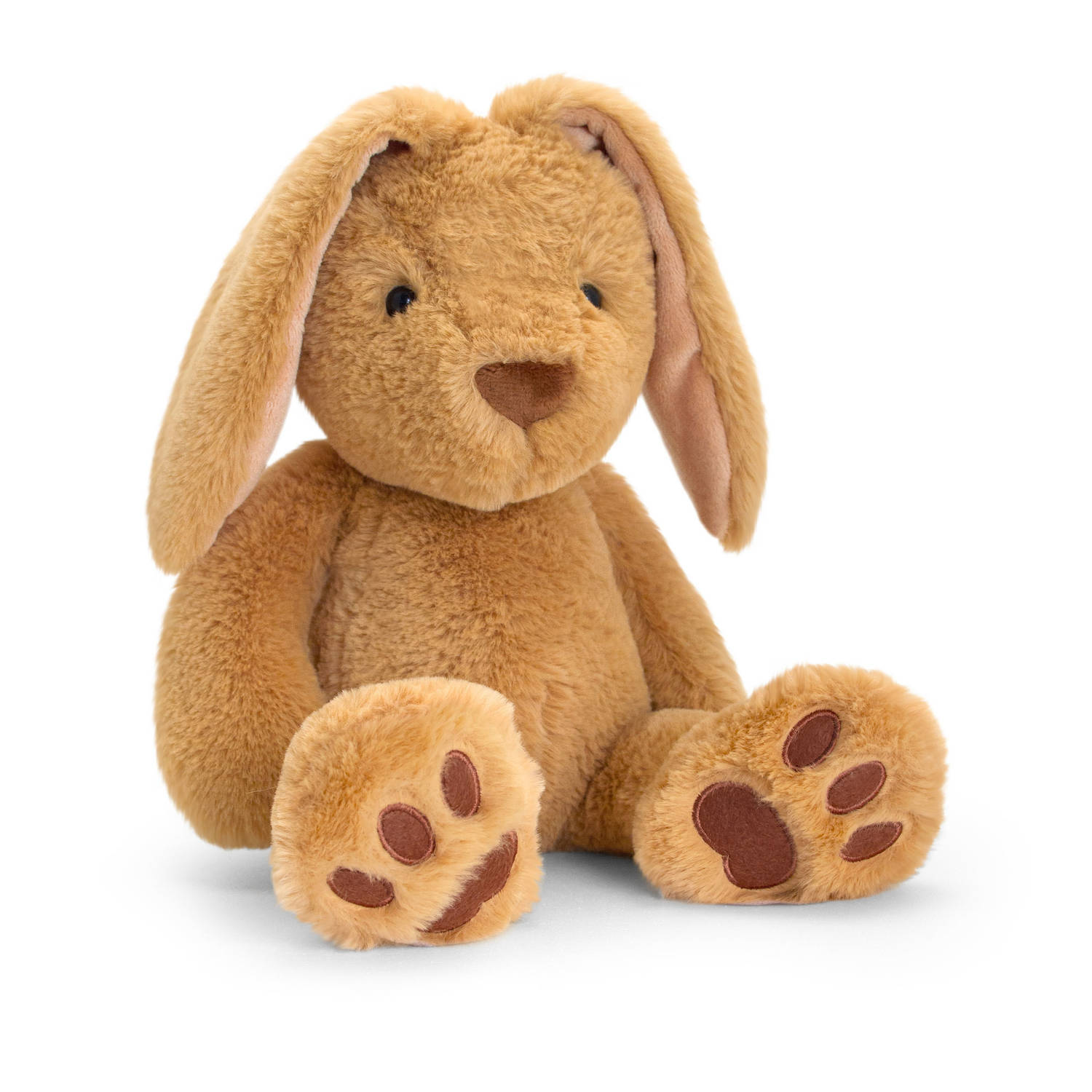 Keel Toys Knuffel konijn - bruin - pluche - knuffeldier - 18 cm