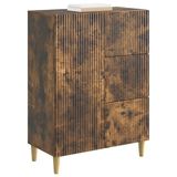 vidaXL Dressoir met lade Gerookt eiken 66 x 34,5 x 90 cm Bewerkt hout
