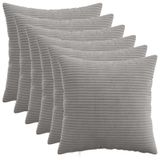 vidaXL - Kussensloop - 6 st - HEERLEN - Lichtgrijs - 35 x 35 cm - corduroy