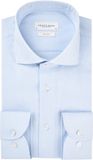 Profuomo Slim Fit Heren Overhemd - Mouwlengte 72 cm - Twill - Lichtblauw - Strijkvrij - Boordmaat 37