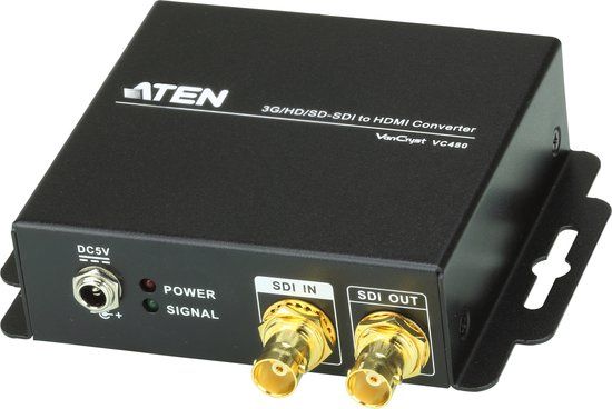 Aten VC480-AT-G HDMI-converter 1x SDI - HDMI-uitgang / 2x RCA Female / 1x Coax Audio / 1x SDI