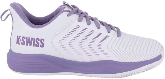 K-Swiss Ultrashot Light Clay Dames Tennisschoen - Wit/Paars - Gravel - Sportschoen - Maat 38