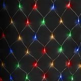 VoltShine Platte lichtketting, 3 AA-batterijen, RGBY-kleuren, 3 m x 1,5 m