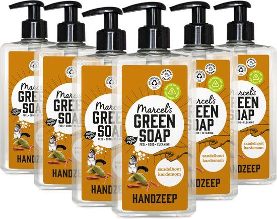 Marcels Green Soap Handzeep Sandelhout & Kardemom - 6 x 500ml