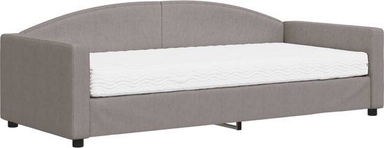 vidaXL Slaapbank met matras 90x200 cm stof taupe