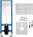 Rea - Cadre d'encastrement pour WC Slim 024n avec plaque de commande T Brush Steel