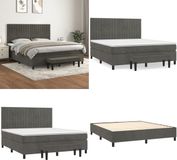 vidaXL Boxspring met matras fluweel donkergrijs 160x200 cm