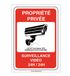 AUA SIGNALETIQUE - Stickers voor privéwoning onder videobewaking 24 uur/24-75 x 105 mm, zelfklevend vinyl