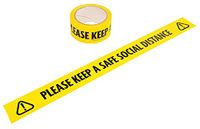 Veilige afstand van 2 meter waarschuwingstape | 5cm x 33m