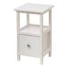 Baroni Home Nachtkastje, woonkamerkast, slaapkamer, badkamer, multifunctionele kast, kleur wit, 1 lade en 1 plank, afmetingen 25 x 25 x 44 cm