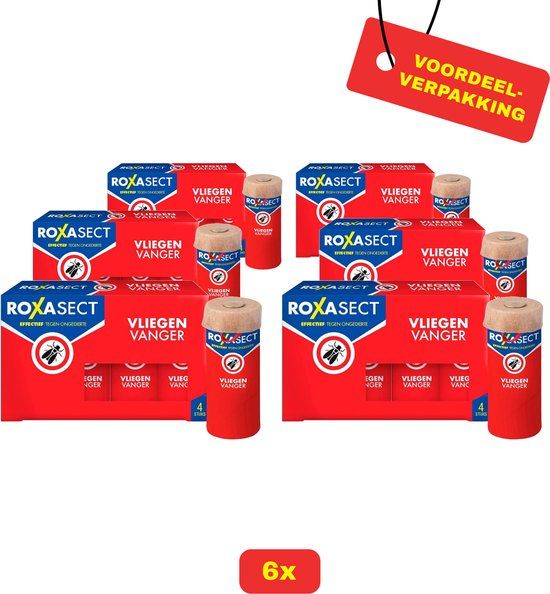 Roxasect 6x Roxasect Vliegenvanger - 4 x 4 stuks - Voordeelverpakking!