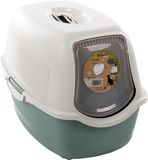 Merkloos Gesloten kattentoilet in groen met afneembaar deksel en koolstoffilter, 56 x 39 x 39,5 cm