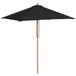 VidaXL Parasol met houten paal 150x200 cm noir