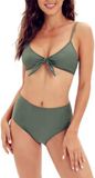 Redbridge Bol Dames Hoge Taille Bikini Set Leger Groen Maat L