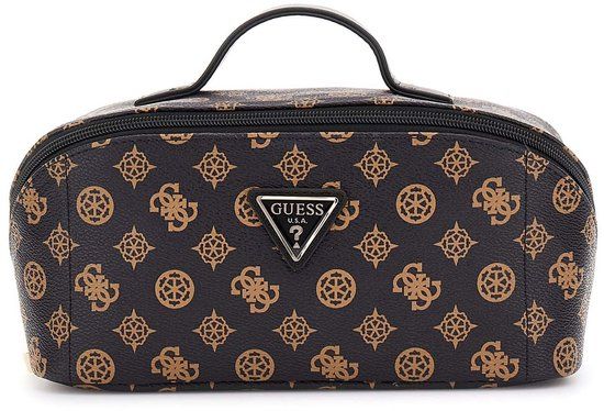 GUESS Wilder Cosmetic Travel Bag Brown