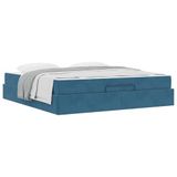 vidaXL Bedframe, blauw, 180 x 200 cm, fluweel
