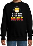 Bellatio Decorations Shoppartners Bv Funny emoticon sweater Please dont stop the music zwart voor kids - Fun / cadeau trui 134/146