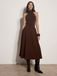 Apricot Midi-rok in A-lijn van geborsteld twill