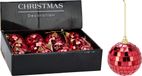 Boule de Noël - boule à facettes 6cm en plastique, couleur rouge 1 pièce