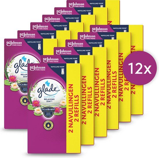 Glade Touch & Fresh Relaxing Zen - Luchtverfrisser - Duo Navulling - 12 x 10ml