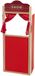FREE & EASY Speelgoed poppenkast - hout - poppen theater - rood - met gordijnen - 91 x 40 cm