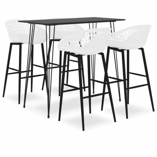vidaXL 5-delige Barset Zwart en Wit