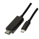 LogiLink UA0329 USB-C naar HDMI 2.0 aansluitkabel, 1,8 m zwart
